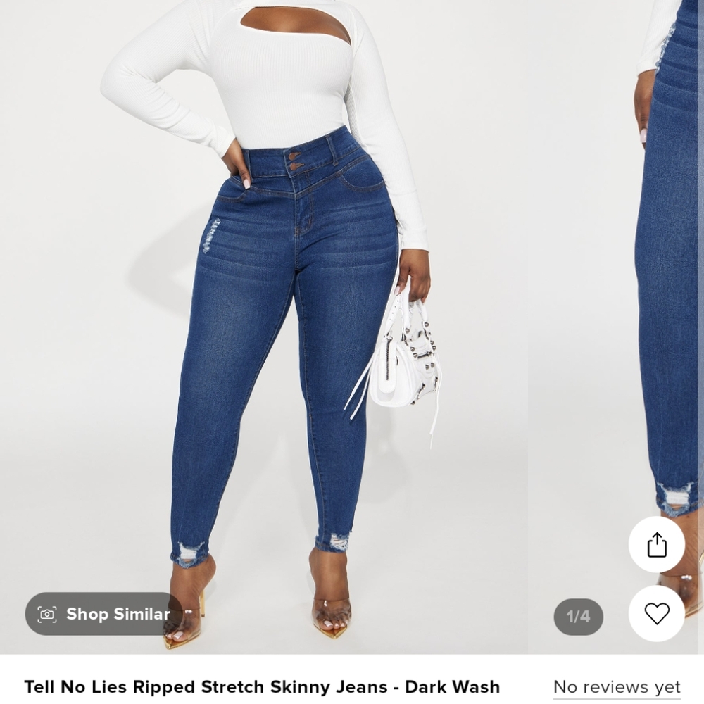 Fashion Nova Tell No Lies Skinny Jeans Size 18 - Picture 1 of 3
